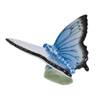 Hand-painted Herend Butterfly Figurine in Blue fishnet porcelain on a white background