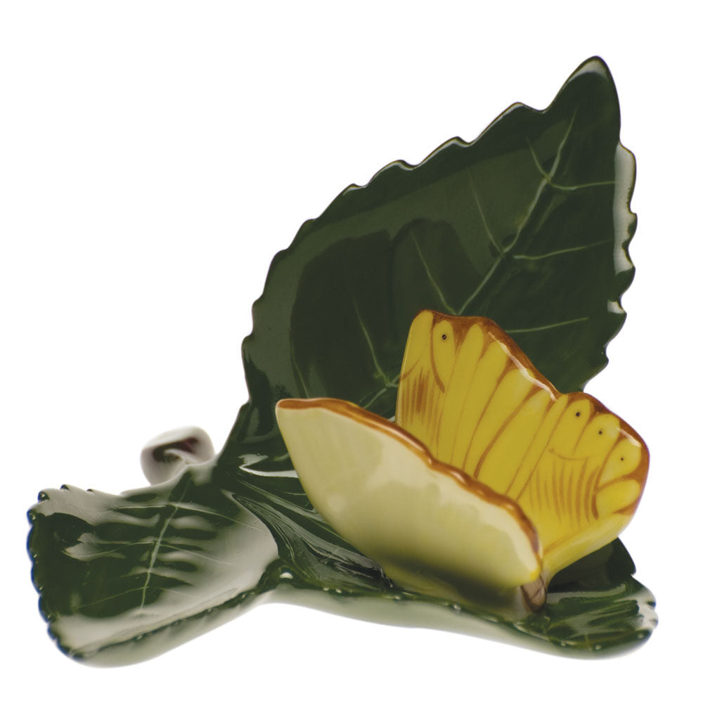 Butterfly on Leaf Table Place Cards & Place Card Holder in hand-painted Multicolor (2) porcelain by Herend of Hungary