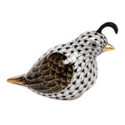 Herend California Quail Figurine porcelain figurine painted in the Black fishnet pattern