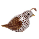 Chocolate fishnet California Quail Figurine figurine, hand-painted Herend porcelain with 24k gold accents