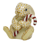 Candy Cane Bunny Figurine in hand-painted Butterscotch porcelain by Herend of Hungary