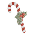Hand-painted Herend Candy Cane Figurine in fine porcelain, 3.25in L X 1.75in W X .75in H, on a white background