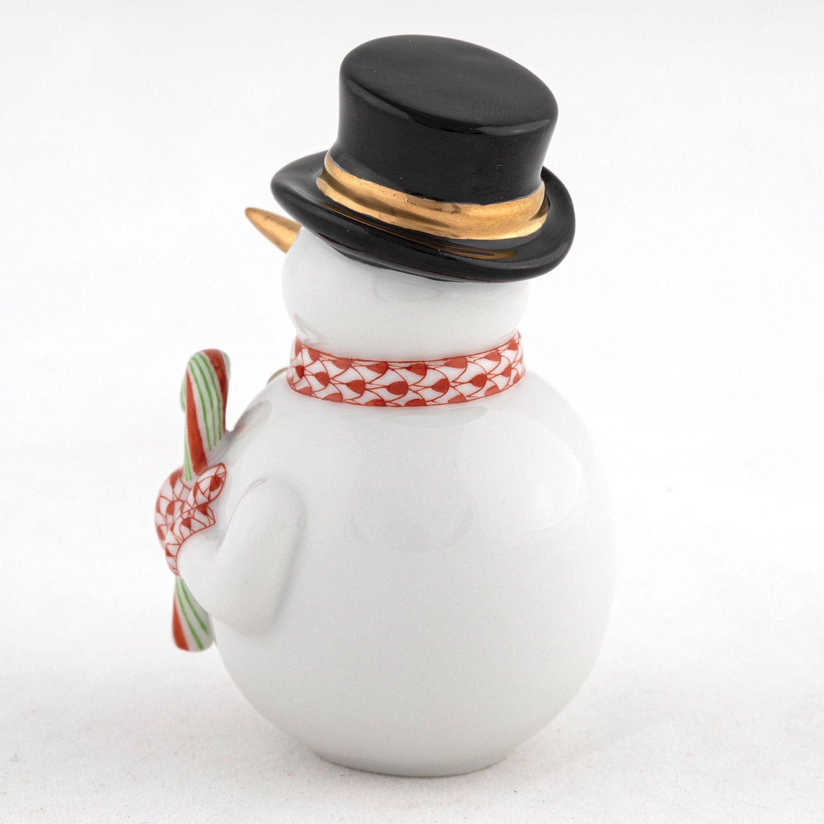 Herend Candy Cane Snowman Figurine – Rust, alternate view