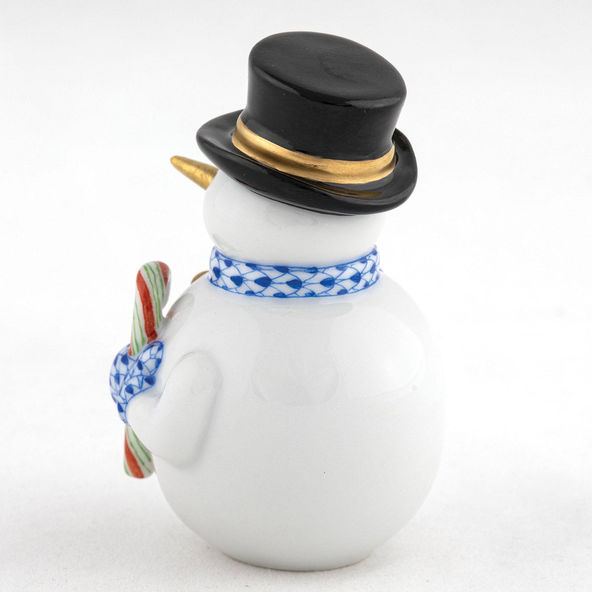 Herend Candy Cane Snowman Figurine – Sapphire, alternate view