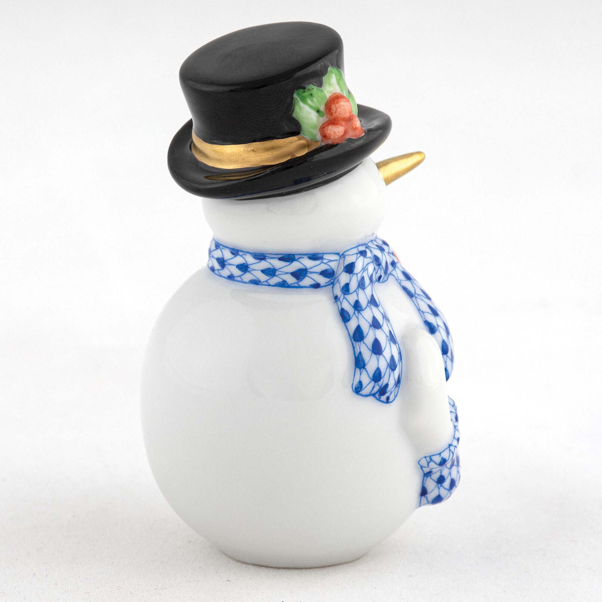 Herend Candy Cane Snowman Figurine – Sapphire, alternate view