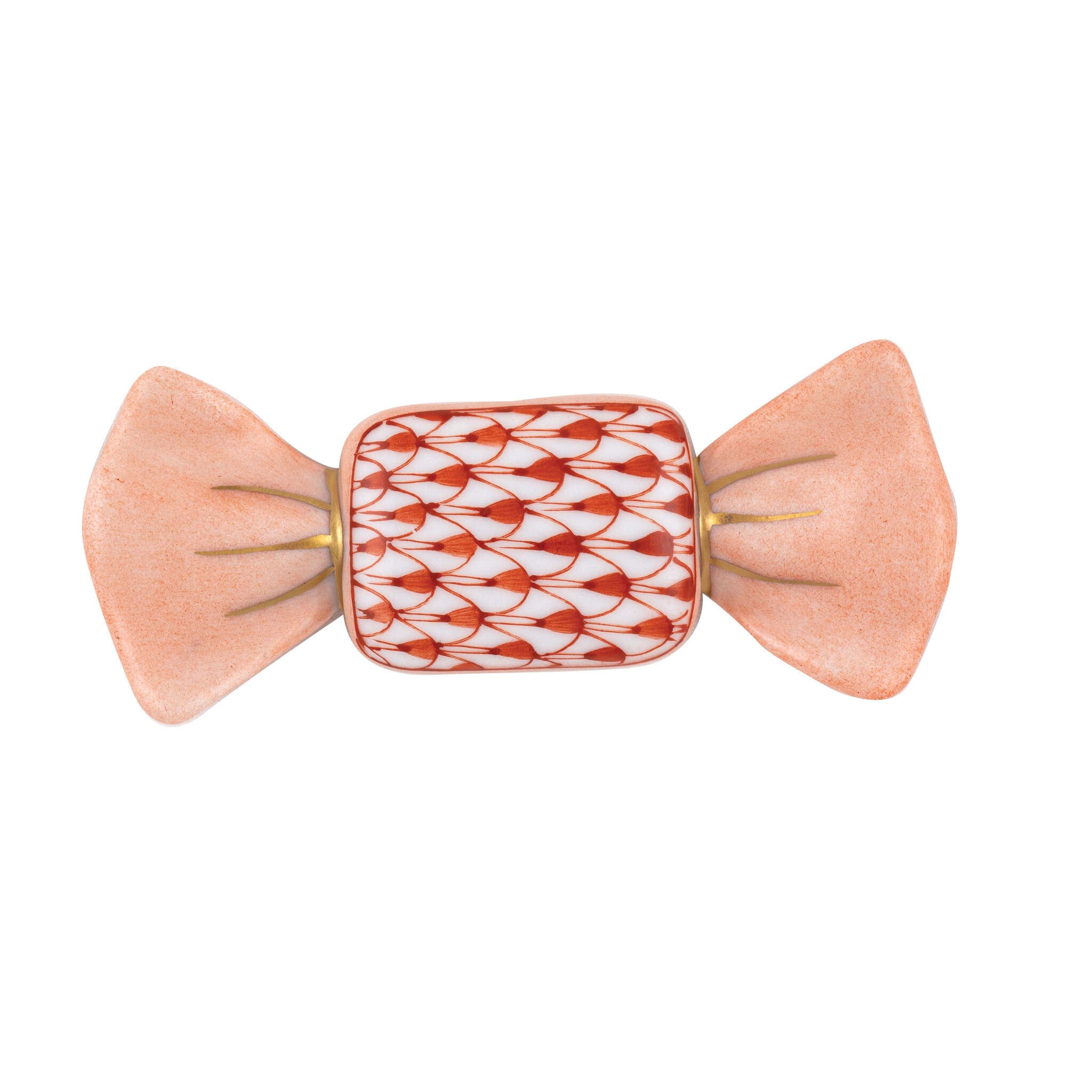 Herend Candy Figurine porcelain figurine painted in the Rust fishnet pattern