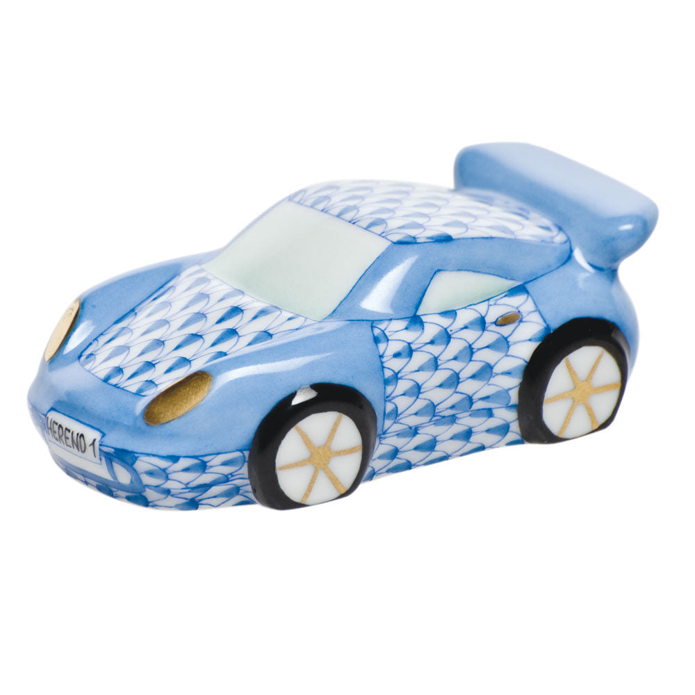 Hand-painted Herend Car Figurine in fine porcelain, 2.5in L X 1in H, on a white background