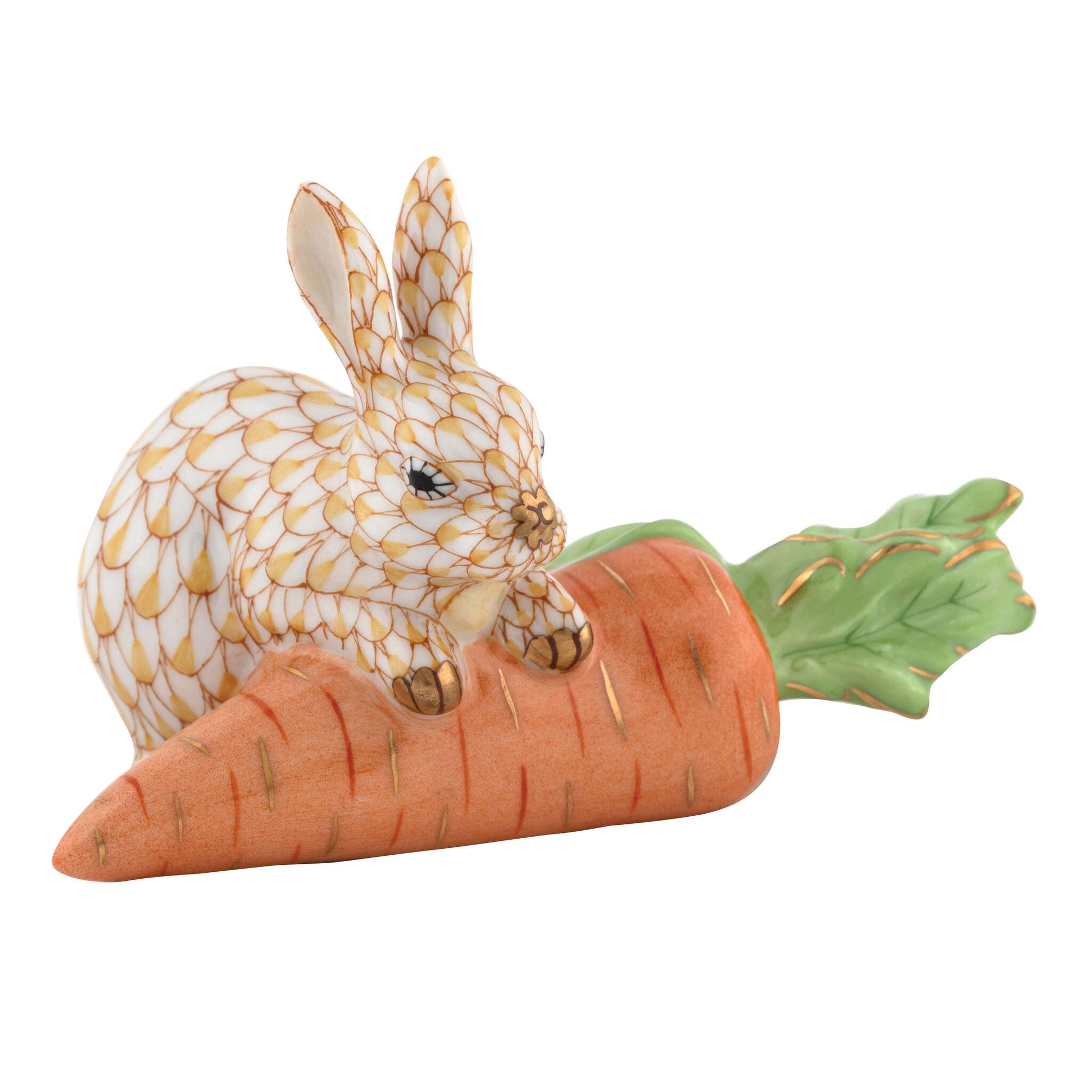 Carrot Love Figurine in hand-painted Butterscotch porcelain by Herend of Hungary