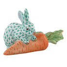 Green fishnet Carrot Love Figurine figurine, hand-painted Herend porcelain with 24k gold accents