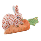Hand-painted Herend Carrot Love Figurine in Rust fishnet porcelain on a white background