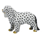 Black fishnet Cavalier King Charles Spaniel Figurine figurine, hand-painted Herend porcelain with 24k gold accents