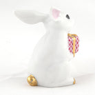 Herend Celebration Bunny Figurine – White-Raspberry, alternate view