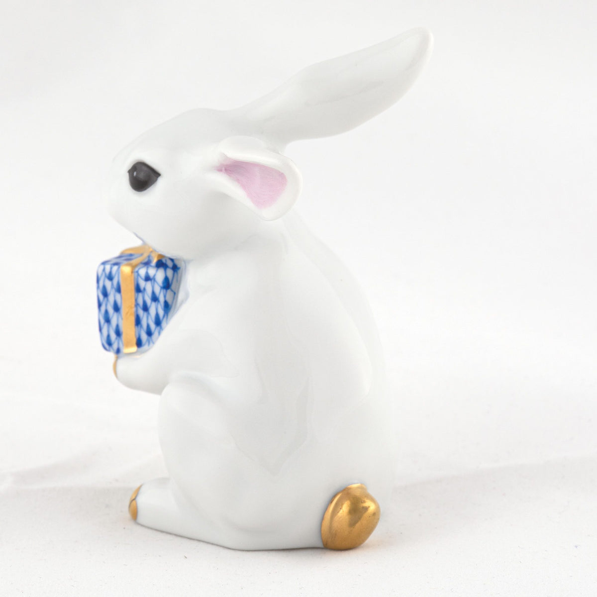 Herend Celebration Bunny Figurine – White-Sapphire, alternate view
