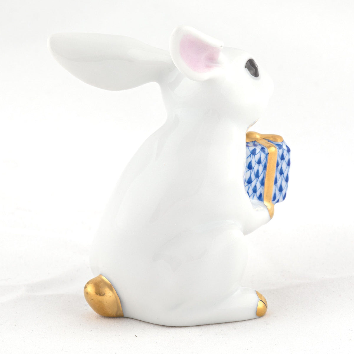 Herend Celebration Bunny Figurine – White-Sapphire, alternate view