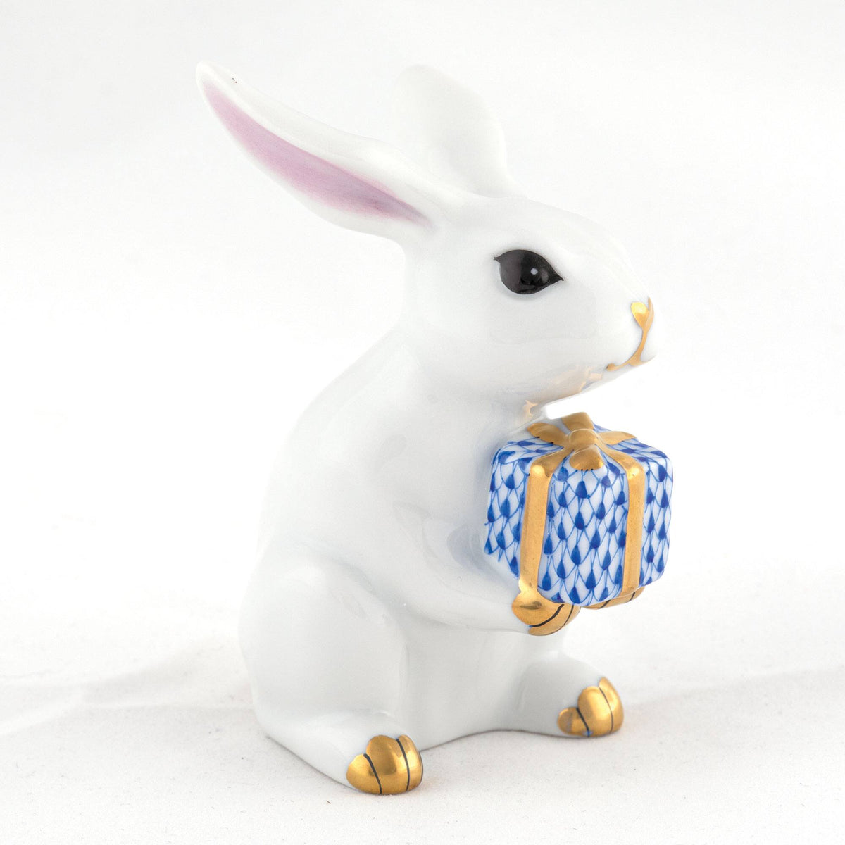 Herend Celebration Bunny Figurine – White-Sapphire, alternate view