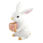 White-Rust fishnet Celebration Bunny Figurine figurine, hand-painted Herend porcelain with 24k gold accents