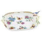 Hand-painted Herend Celebration Tray Decorative Plate in fine porcelain, 12.5in L X 7.5in W X 2.75in H, on a white background