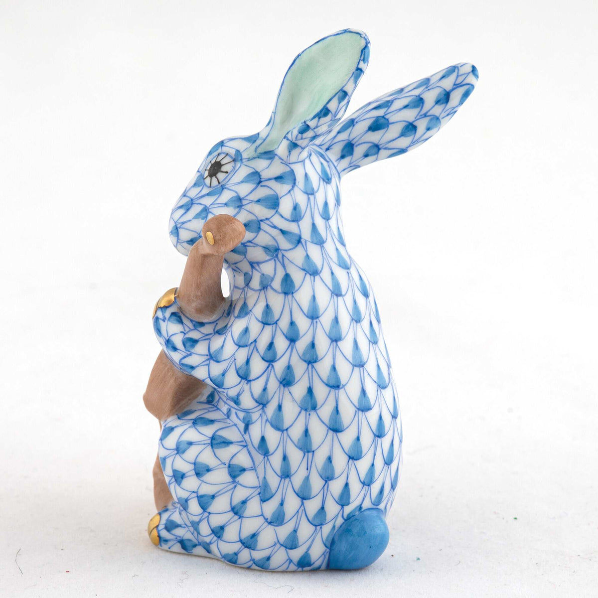 Herend Cello Bunny Figurine – Blue, alternate view