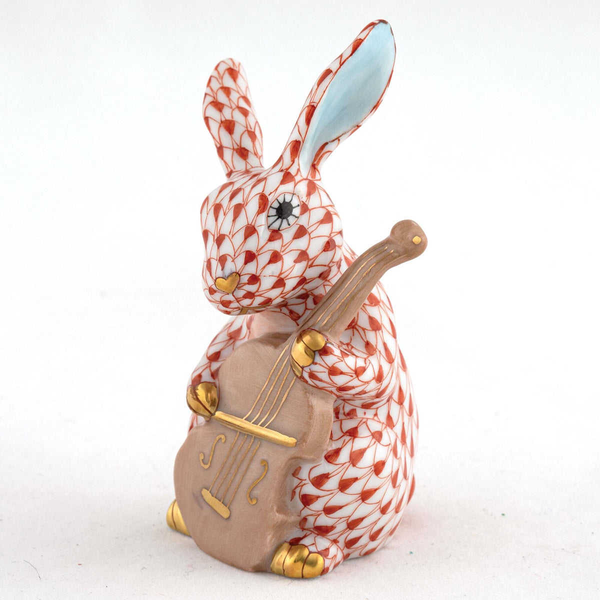 Herend Cello Bunny Figurine – Rust, alternate view