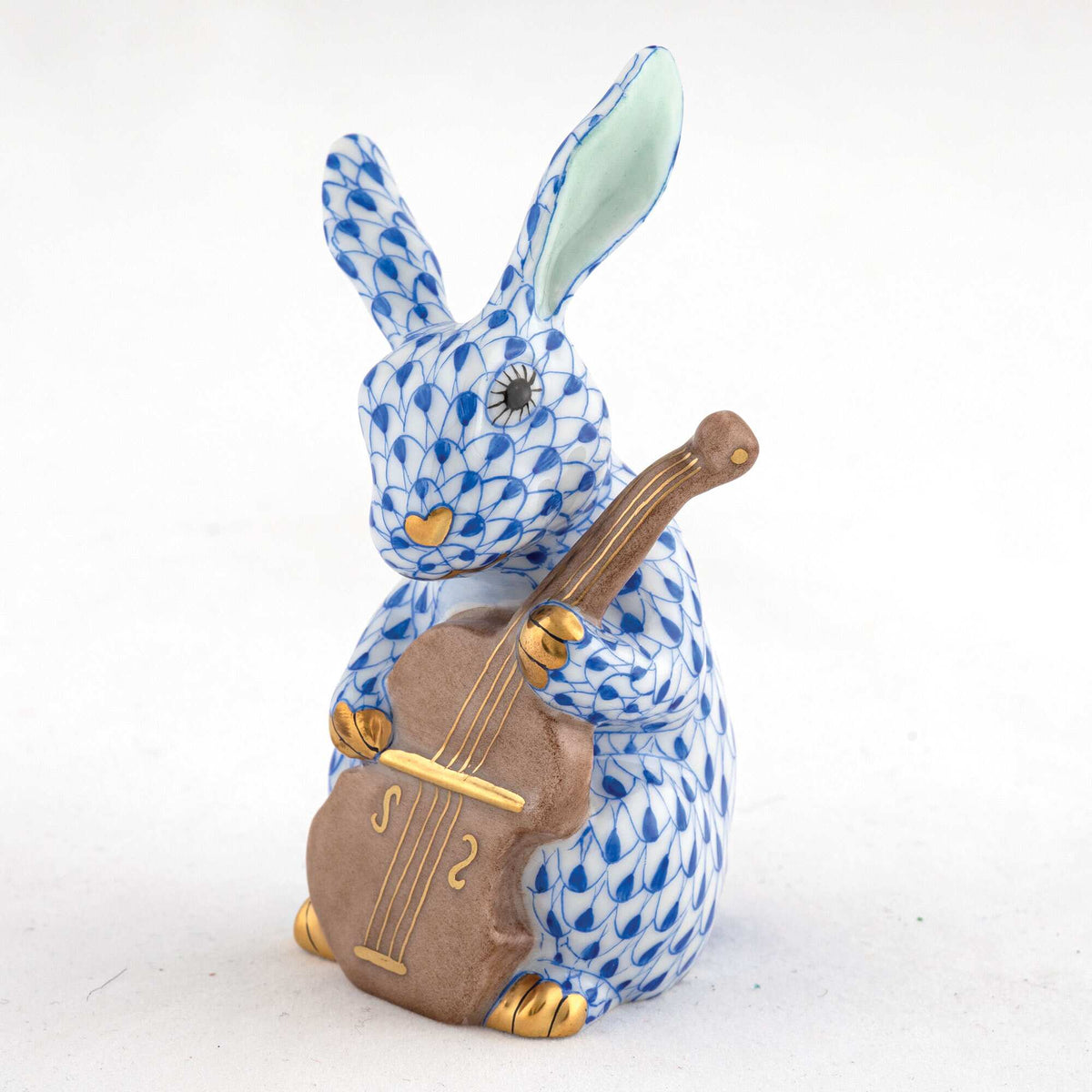 Herend Cello Bunny Figurine – Sapphire, alternate view