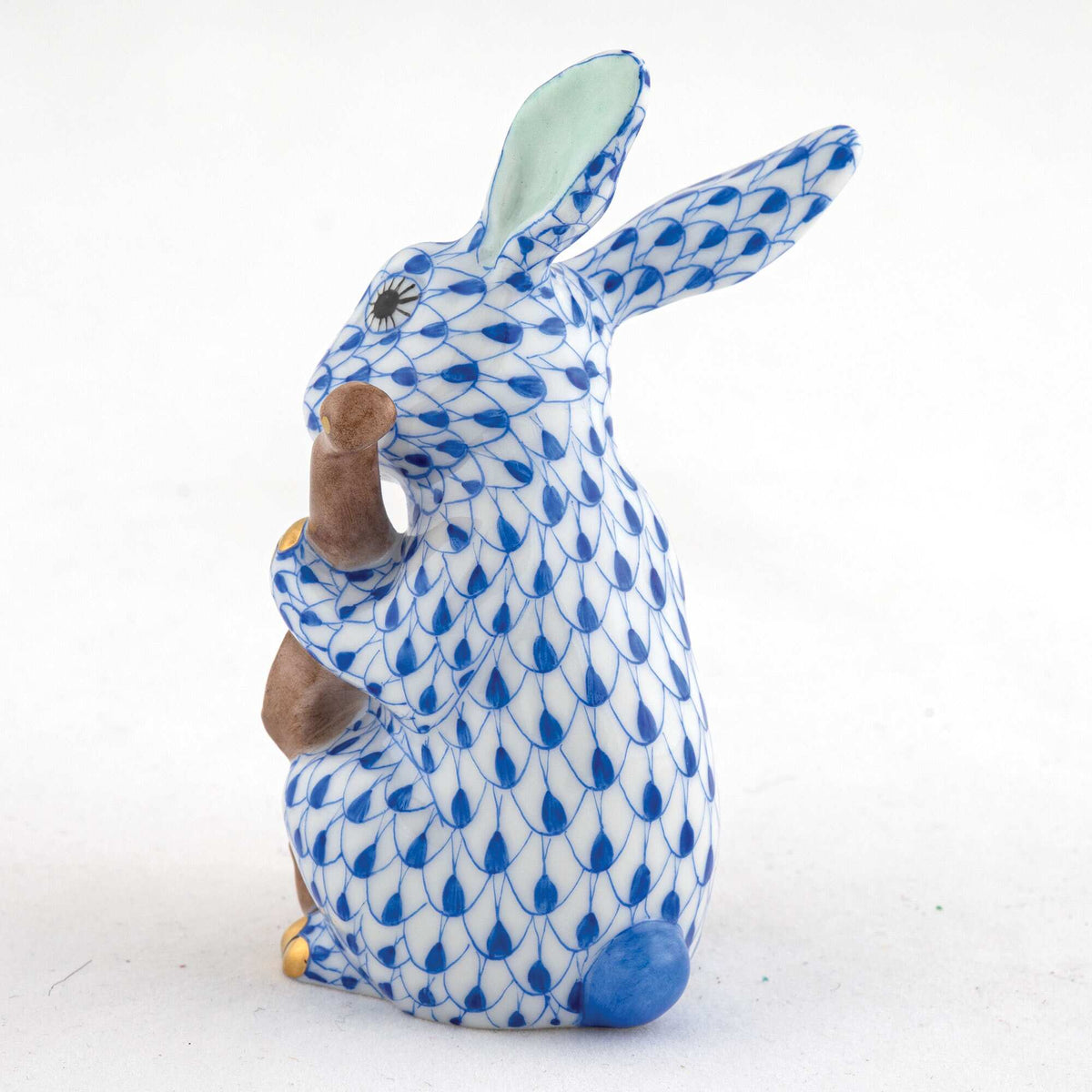 Herend Cello Bunny Figurine – Sapphire, alternate view