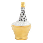 Black fishnet Champagne Bucket Figurine figurine, hand-painted Herend porcelain with 24k gold accents