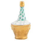 Herend Champagne Bucket Figurine porcelain figurine painted in the Green fishnet pattern