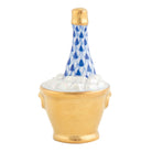 Herend Champagne Bucket Figurine porcelain figurine painted in the Sapphire fishnet pattern