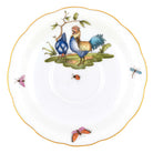 Hand-painted Herend Chanticleer Tea Saucer Cup & Saucer Set in fine porcelain, 6in D,, Motif 3, on a white background