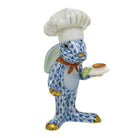 Chef Bunny Figurine in hand-painted Blue porcelain by Herend of Hungary