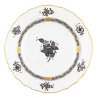 Hand-painted Herend Chinese Bouquet Black Salad Plate in fine porcelain, 7.5in D, on a white background