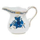 Hand-painted Herend Chinese Bouquet Black Sapphire Creamer in fine porcelain, (6 OZ) 3.5in H, on a white background