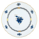 Hand-painted Herend Chinese Bouquet Black Sapphire Dinner Plate in fine porcelain, 10.5in D, on a white background