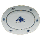Hand-painted Herend Chinese Bouquet Black Sapphire Platter in fine porcelain, 17in L X 12.5in W, on a white background