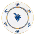 Hand-painted Herend Chinese Bouquet Black Sapphire Salad Plate in fine porcelain, 7.5in D, on a white background