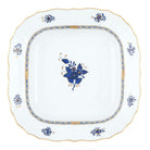 Hand-painted Herend Chinese Bouquet Black Sapphire Square Fruit Dish in fine porcelain, 11in SQ, on a white background
