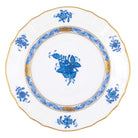 Hand-painted Herend Chinese Bouquet Blue Bread and Butter Plate in fine porcelain, 6in D, on a white background