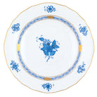 Hand-painted Herend Chinese Bouquet Blue Dessert Plate in fine porcelain, 8.25in D, on a white background
