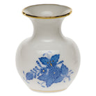 Hand-painted Herend Chinese Bouquet Blue Medium Bud Vase with Lip in fine porcelain, 2.25in L X 2.25in W X 2.75in H, on a white background
