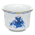 Hand-painted Herend Chinese Bouquet Blue Mini Cachepot in fine porcelain, 4.5in L X 4.5in H, on a white background