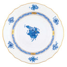Hand-painted Herend Chinese Bouquet Blue Salad Plate in fine porcelain, 7.5in D, on a white background