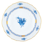 Hand-painted Herend Chinese Bouquet Blue Scalloped Dinner Bowl in fine porcelain, 8in D X 2in H, on a white background