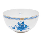 Hand-painted Herend Chinese Bouquet Blue Small Bowl in fine porcelain, 3in H X 5.75in D, on a white background