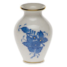 Hand-painted Herend Chinese Bouquet Blue Small Bud Vase with Lip in fine porcelain, 2.5in H, on a white background