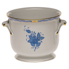 Hand-painted Herend Chinese Bouquet Blue Small Cachepot in fine porcelain, 5.75in H X 6.5in D, on a white background