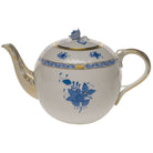 Herend Chinese Bouquet Blue Tea Pot with Rose Teapot, alternate view