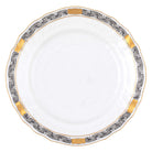 Hand-painted Herend Chinese Bouquet Garland Black Bread and Butter Plate in fine porcelain, 6in D, on a white background