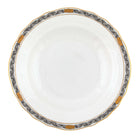 Hand-painted Herend Chinese Bouquet Garland Black Dessert Plate in fine porcelain, 8.25in D, on a white background