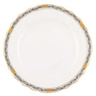 Hand-painted Herend Chinese Bouquet Garland Black Dinner Plate in fine porcelain, 10.5in D, on a white background