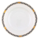 Hand-painted Herend Chinese Bouquet Garland Black Salad Plate in fine porcelain, 7.5in D, on a white background